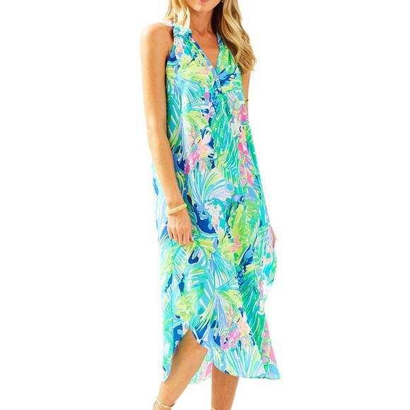 lilly pulitzer bailey silk midi dress
